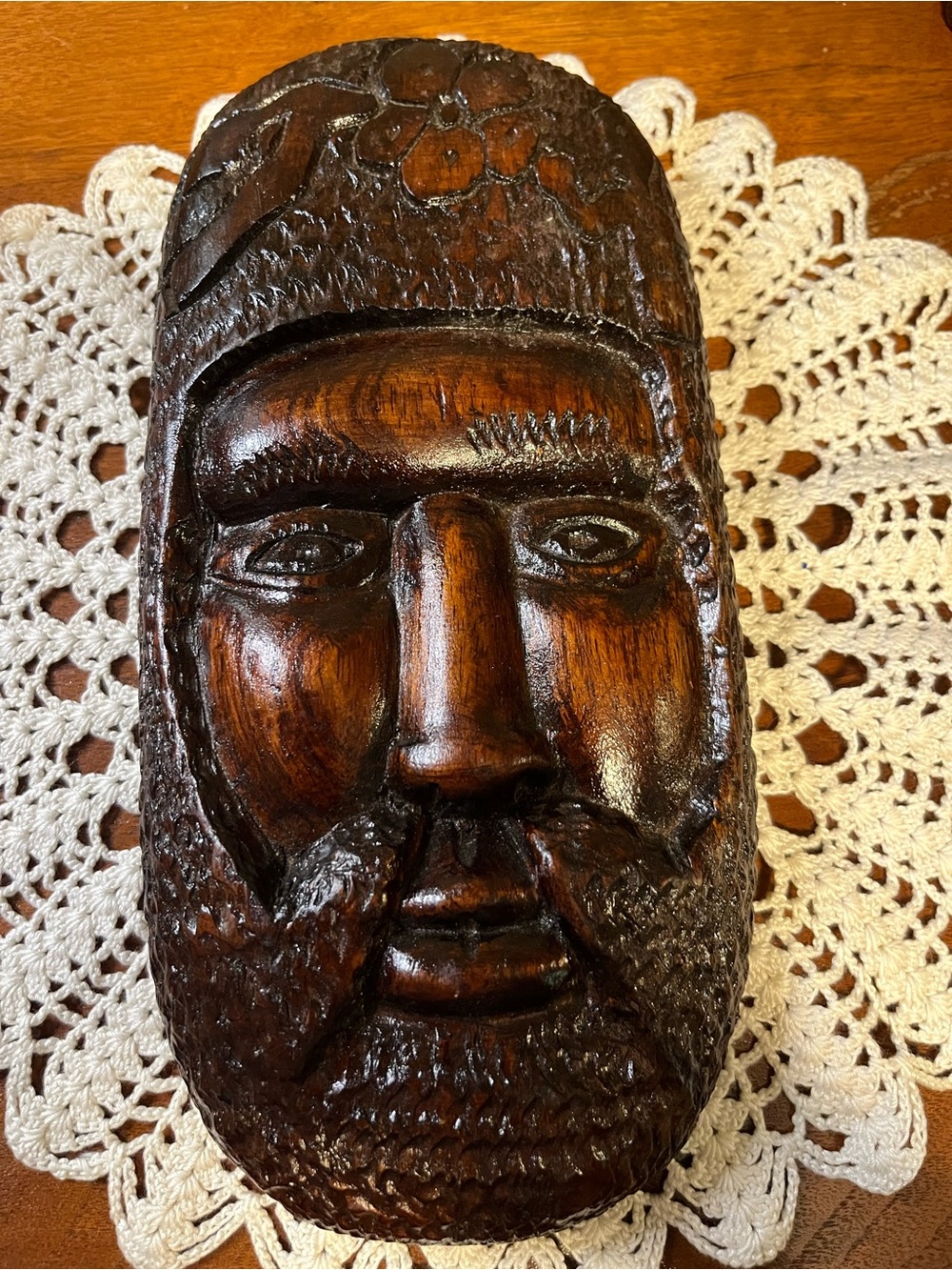 Vintage Hand Carved Wood Tribal Wall Masks Set of 3 Folk Art Afro Caribbean Art - Picture 3 of 10